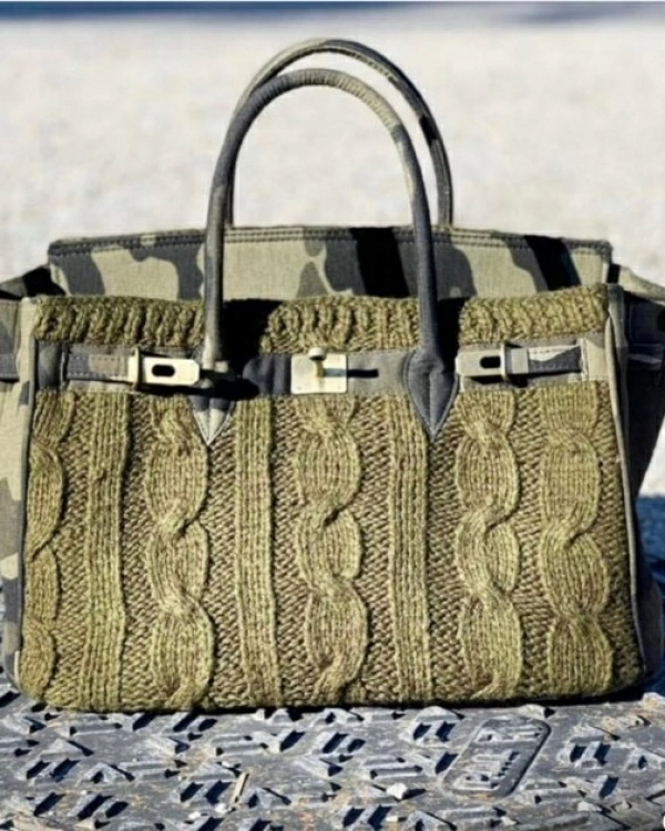 BOLSO MILITARY CAMUFLAJE Y LANA