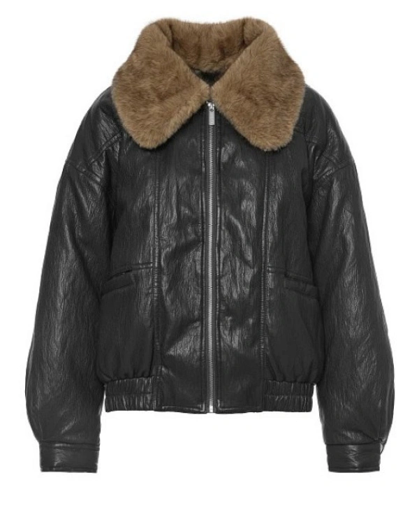 CAZADORA BOMBER CON PELO EN CUELLO