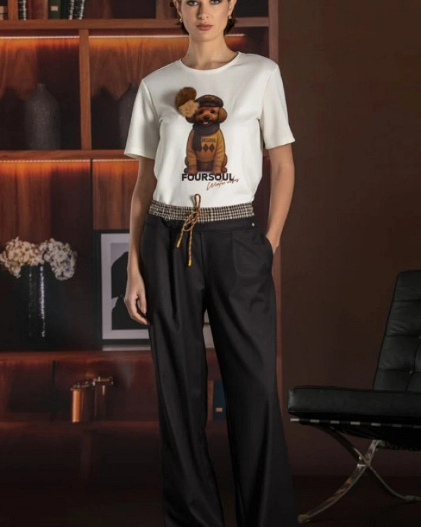 PANTALON ANCHO CON GOMA EN CINTURA Y AJUSTABLE EN CINTURA