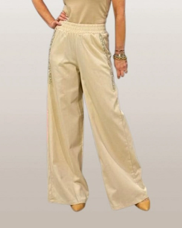 PANTALON GOMA EN CINTURA Y STRASS