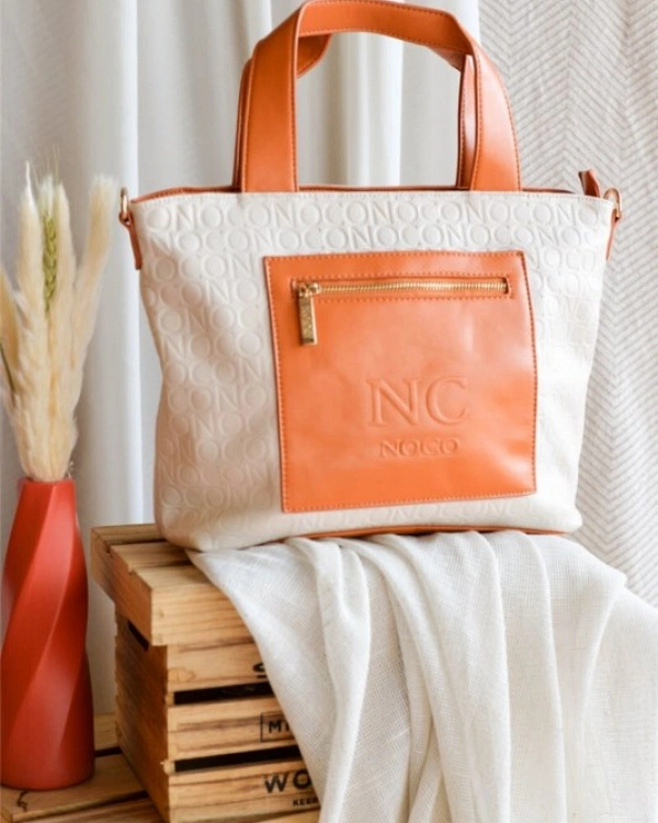 TOTE MINI LOGO CONTRASTE NARANJA