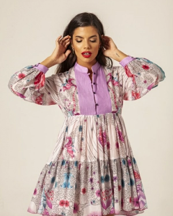VESTIDO CORTO JARETAS LILAS